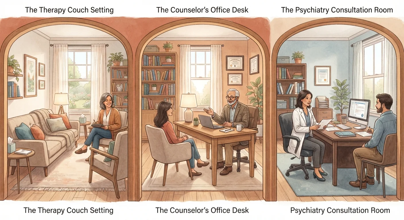 Therapy, Counseling, and Psychiatry: Understanding the Differences